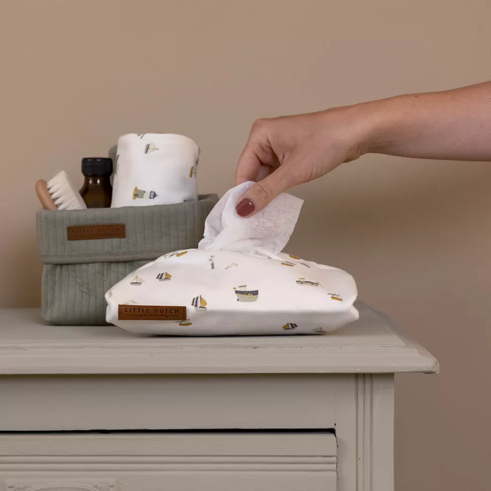 Little Dutch Hygiène & Soin>Housse pour Lingettes Sailors Bay - White