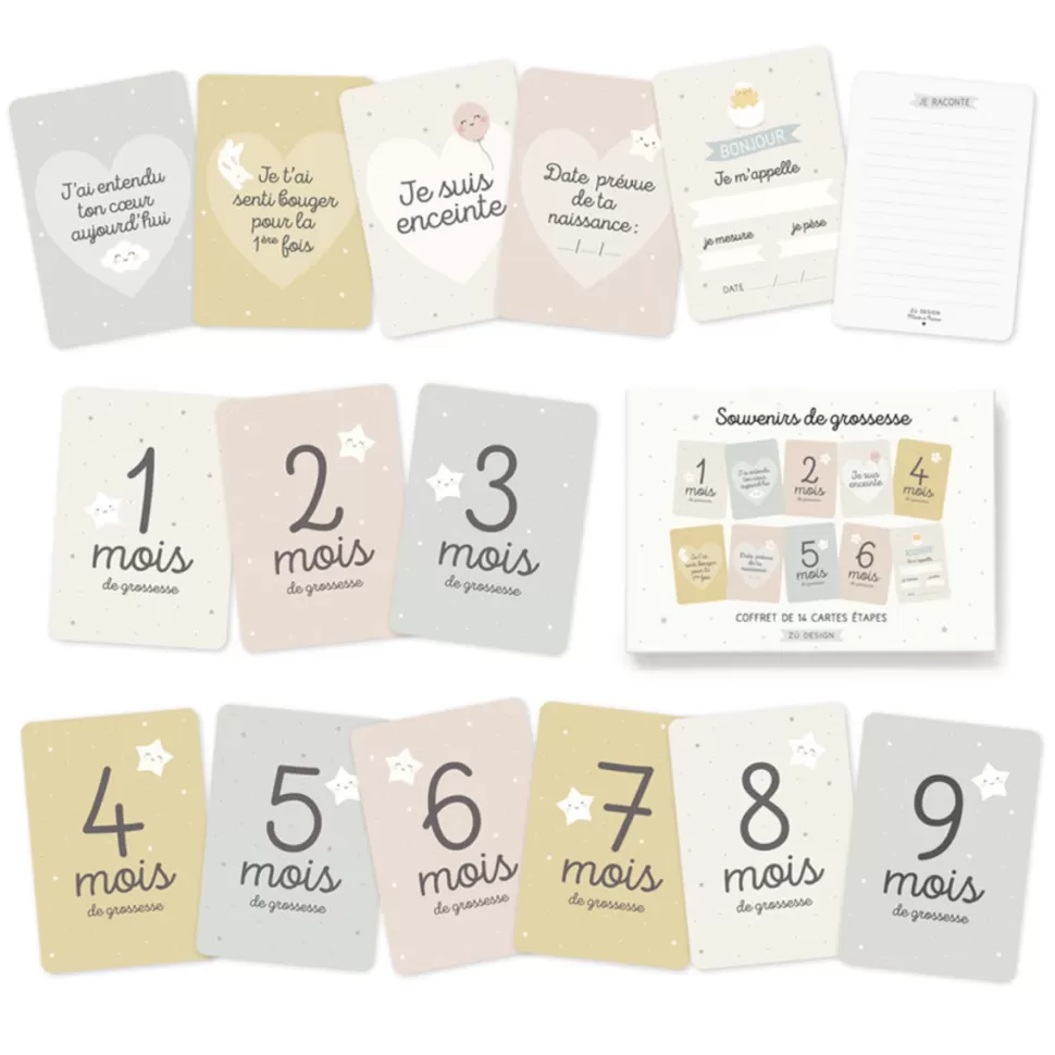 Zü Décoration>Kit Cartes Etapes Souvenirs de Grossesse