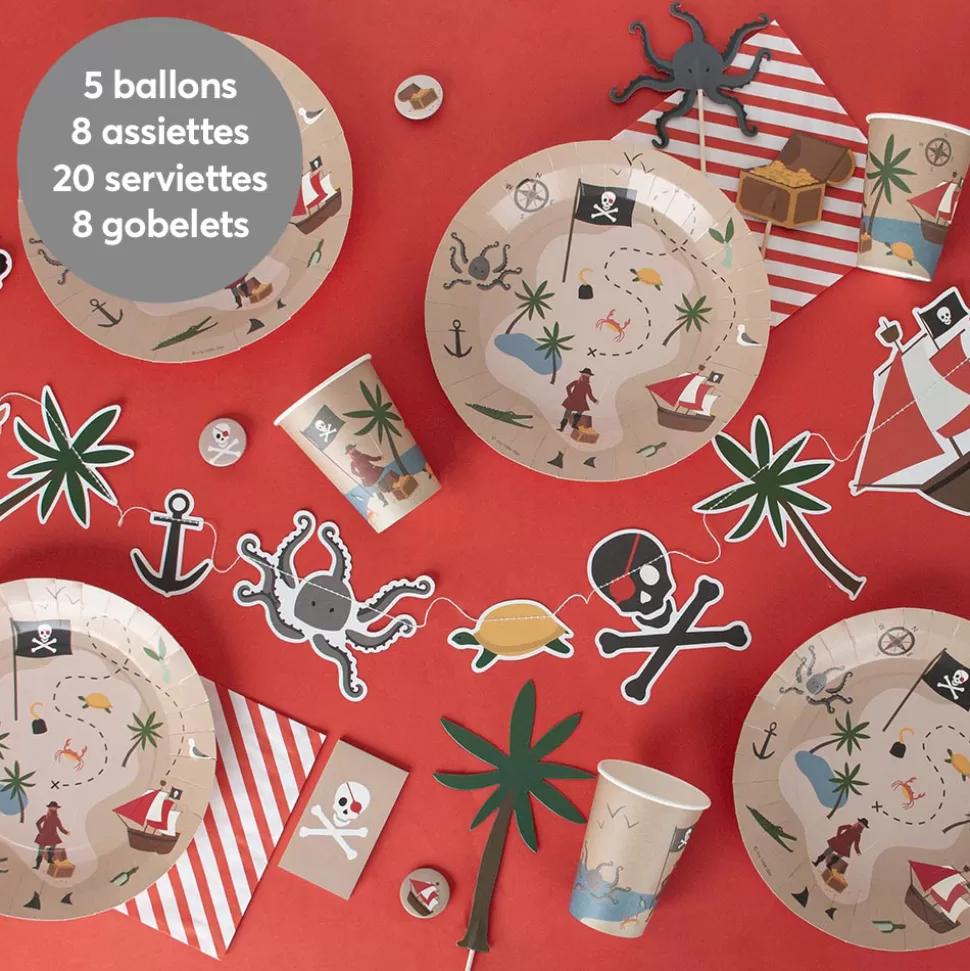 My Little Day Décoration>Kit de Vaisselle d'Anniversaire - Pirates