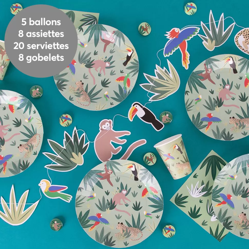 My Little Day Décoration>Kit de Vaisselle d'Anniversaire - Tropical