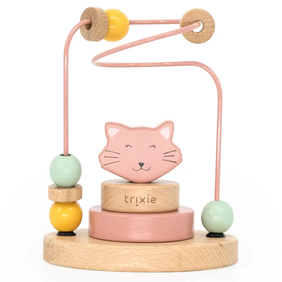 Trixie Baby Mes Premiers Jouets>Labyrinthe à Perles en Bois - Mrs. Cat