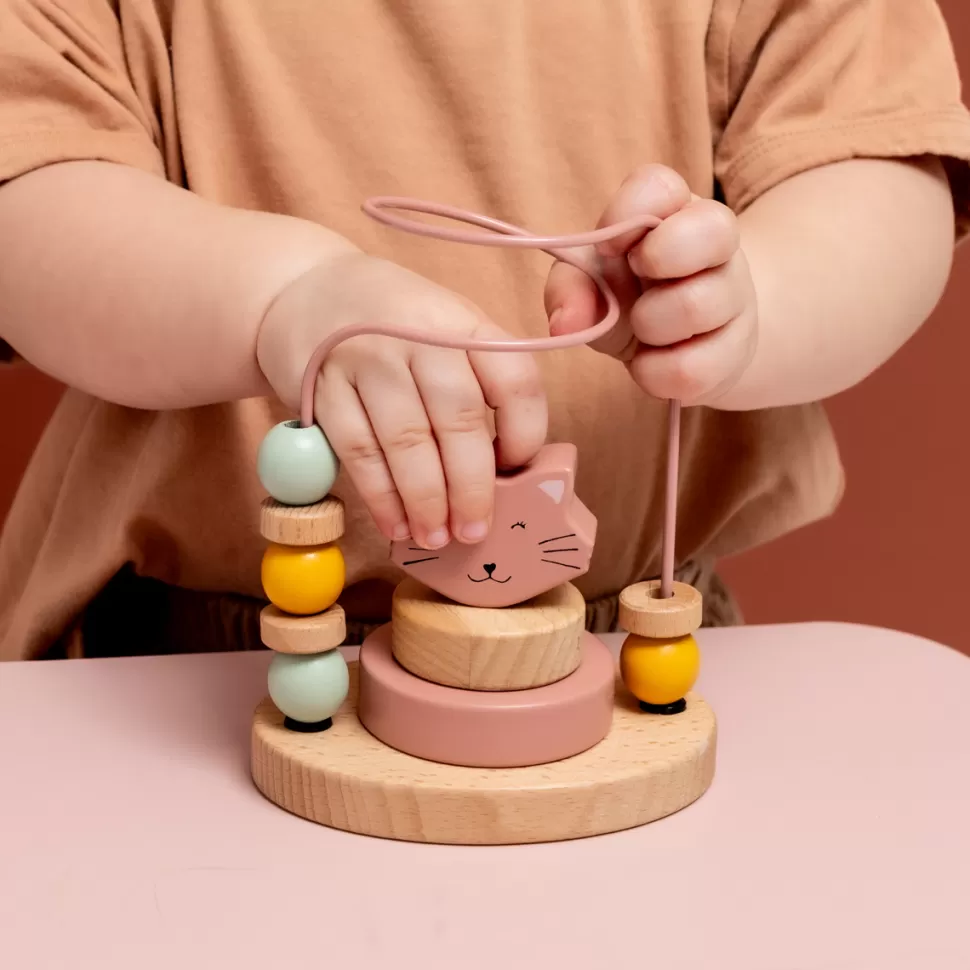 Trixie Baby Mes Premiers Jouets>Labyrinthe à Perles en Bois - Mrs. Cat