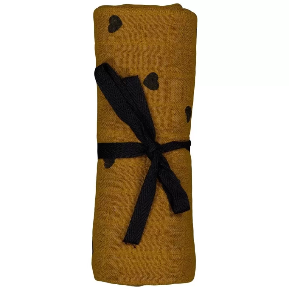Rose in April Textile>Lange Bianca - Cumin Coeurs Noirs