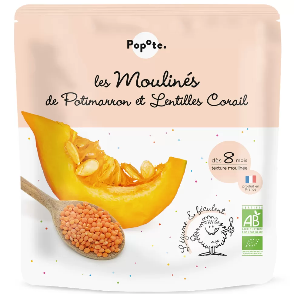 Popote Nourriture Bébé>Les Moulinés Potimarron et Lentilles - 180 g