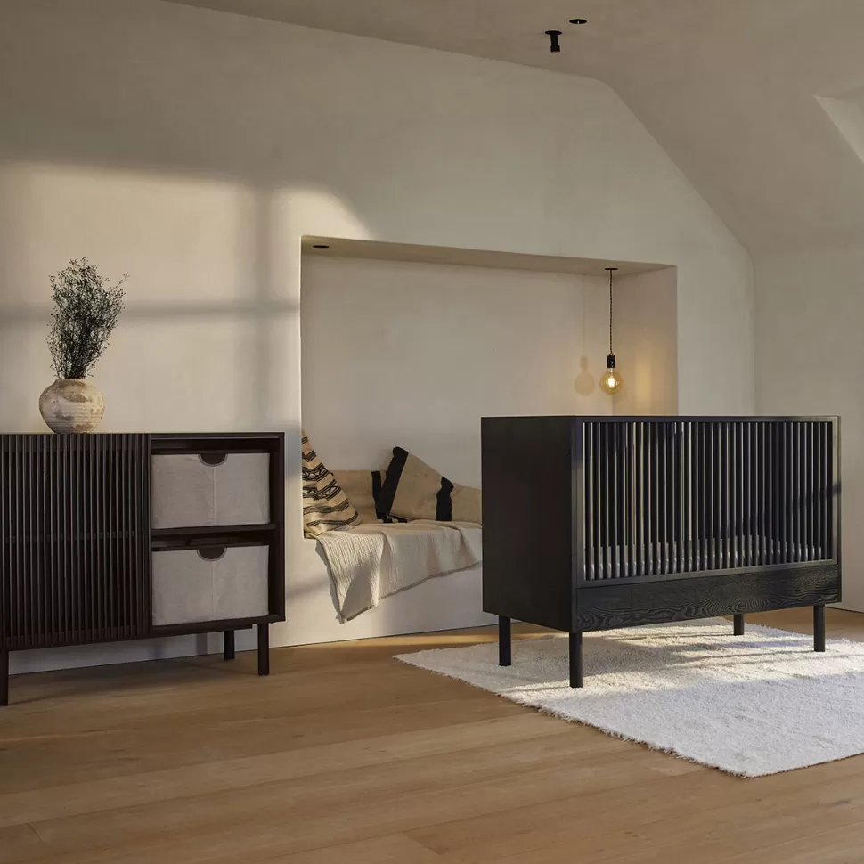 Quax Meuble Bébé>Lit Bébé Evolutif Hai No Ki Black Ash - 60 x120 cm