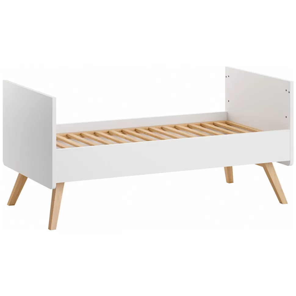 Vox Meubles Meuble Bébé>Lit Bébé Evolutif Vintage Blanc et Chêne - 70 x 140 cm