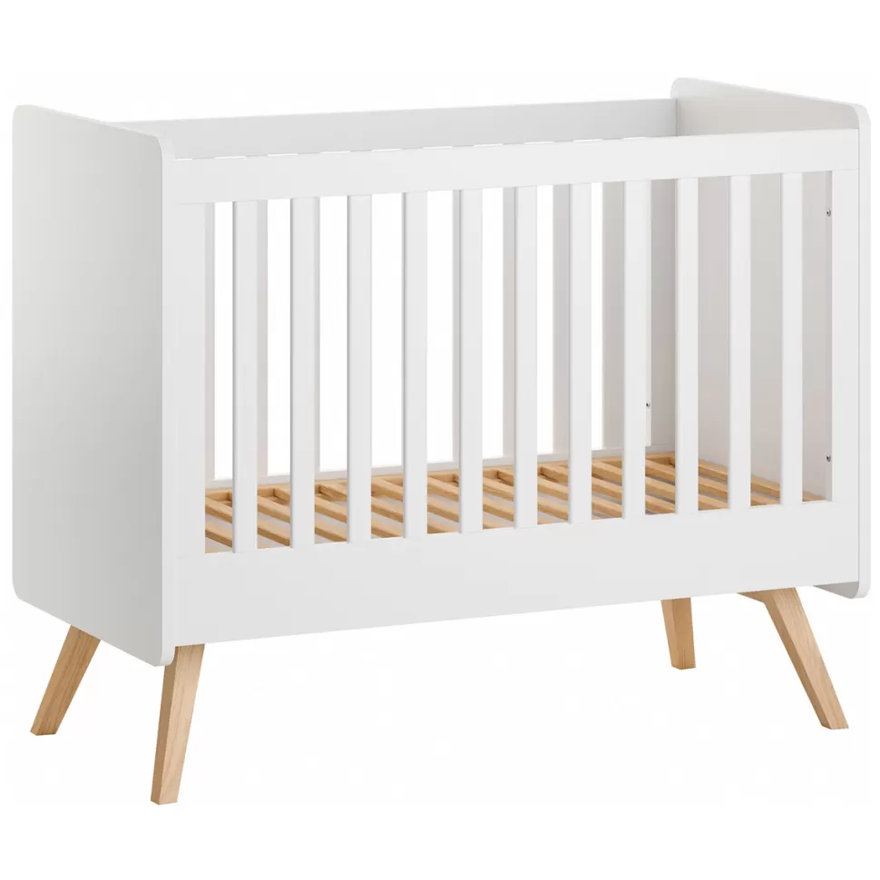 Vox Meubles Meuble Bébé>Lit Bébé Vintage Blanc et Chêne - 60 x 120 cm