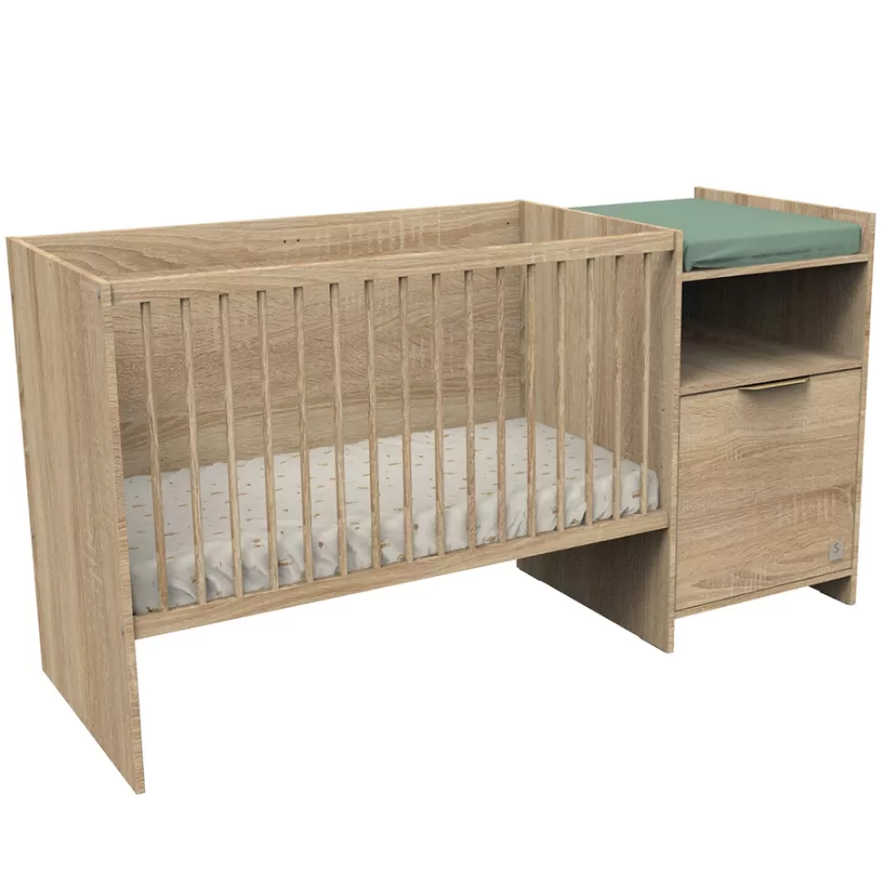 Sauthon Meuble Bébé>Lit Chambre Evolutif Azur Chêne Doré - 60 x 120 cm