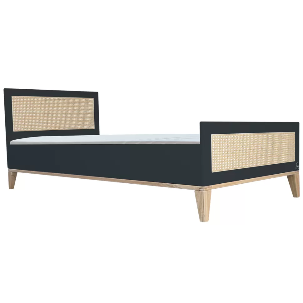 Théo Meuble Bébé>Lit Junior en Rotin Nami Onyx - 90 x 200 cm