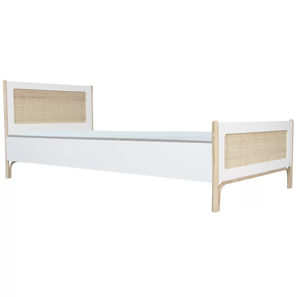Théo Meuble Bébé>Lit Junior en Rotin Océania Neige - 90 x 200 cm