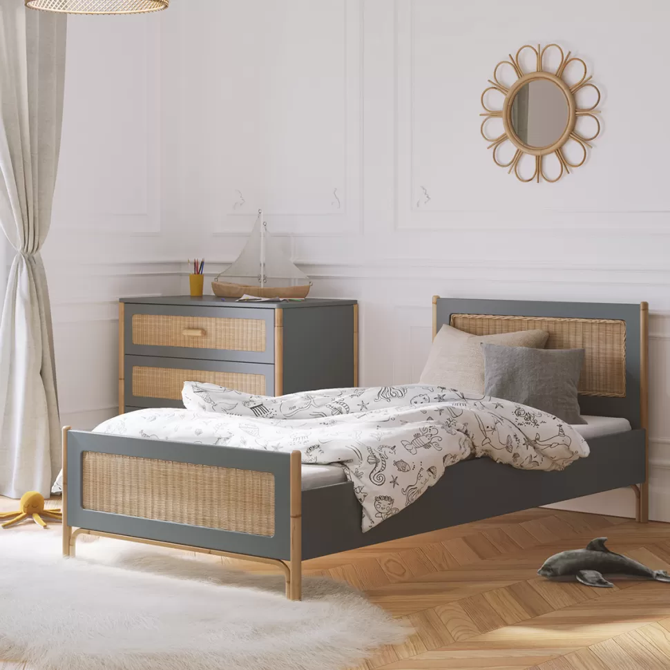 Théo Meuble Bébé>Lit Junior en Rotin Océania Silex - 90 x 200 cm