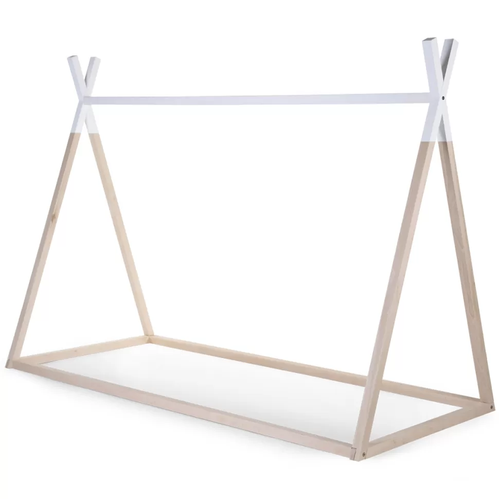 Childhome Meuble Bébé>Lit Junior Tipi Naturel et Blanc 90 x 200 cm