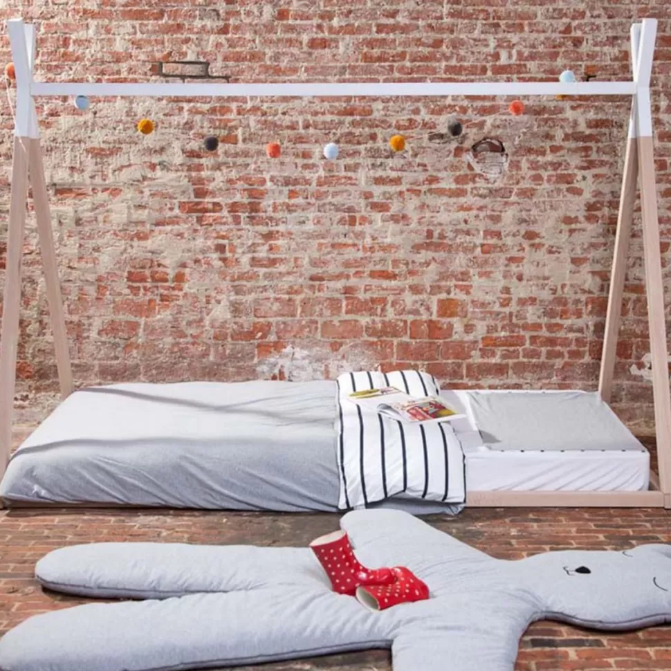 Childhome Meuble Bébé>Lit Junior Tipi Naturel et Blanc 90 x 200 cm