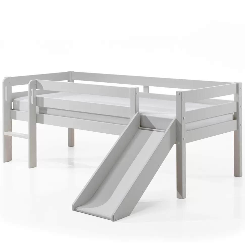 JAXX Meuble Bébé>Lit Mi-hauteur Pino avec Toboggan Blanc - 90 x 200 cm