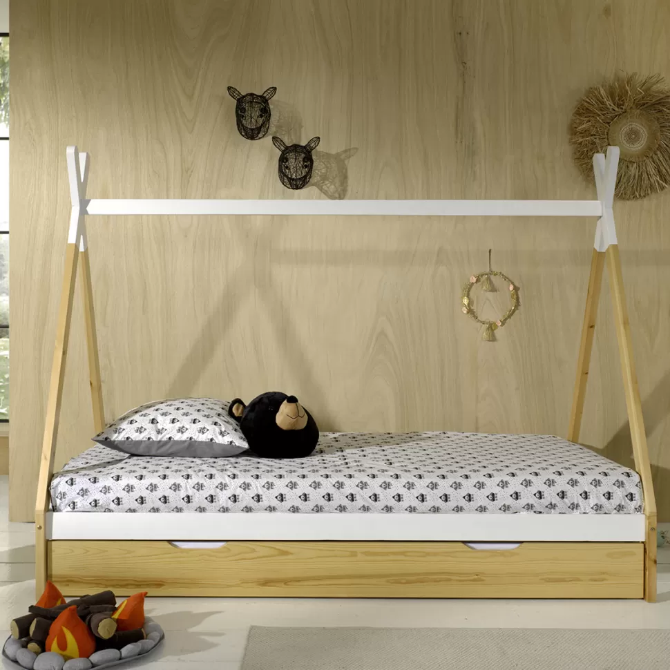 JAXX Meuble Bébé>Lit Tipi Blanc avec Tiroir - 90 x 200 cm