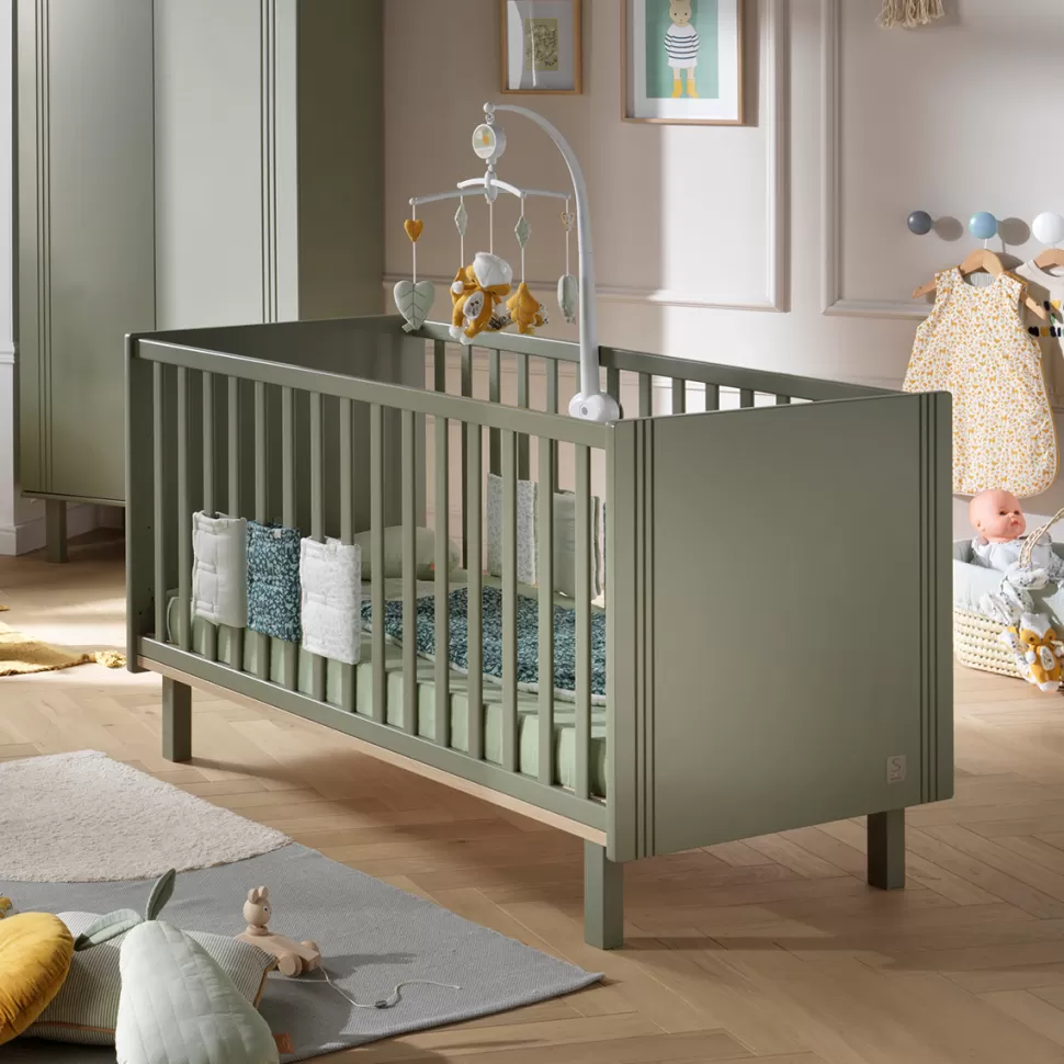 Sauthon Meuble Bébé>Little Big Bed Evolutif Eléonore Kaki - 70 x 140 cm