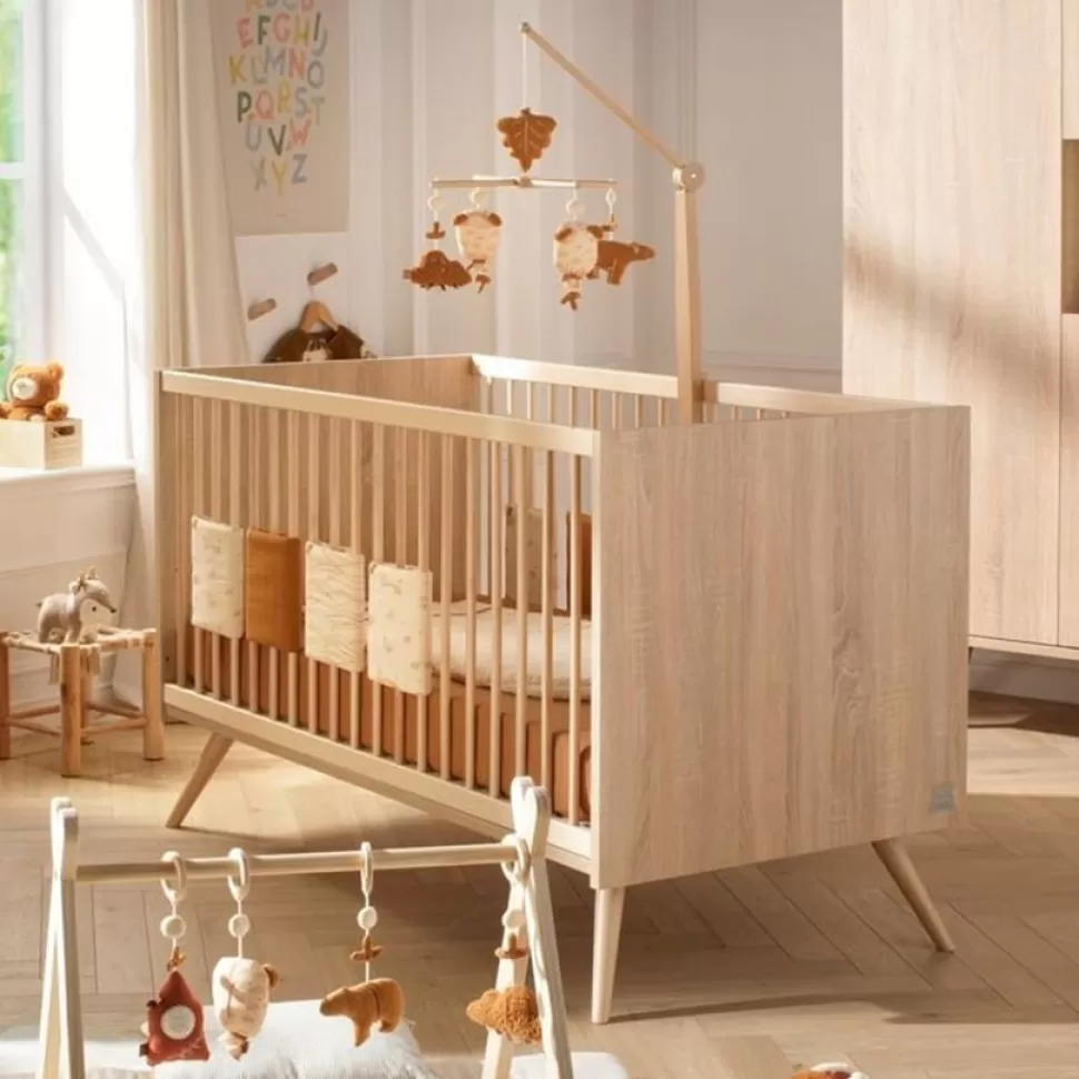 Sauthon Meuble Bébé>Little Big Bed Evolutif Seventies Chêne Doré - 70 x 140 cm