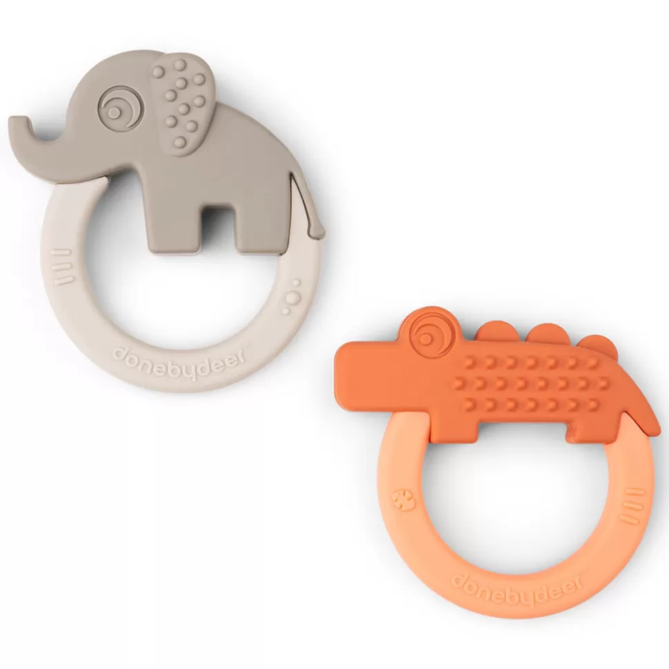 Done by Deer Hygiène & Soin>Lot de 2 Anneaux de Dentition Deer Friends - Papaye et Sable