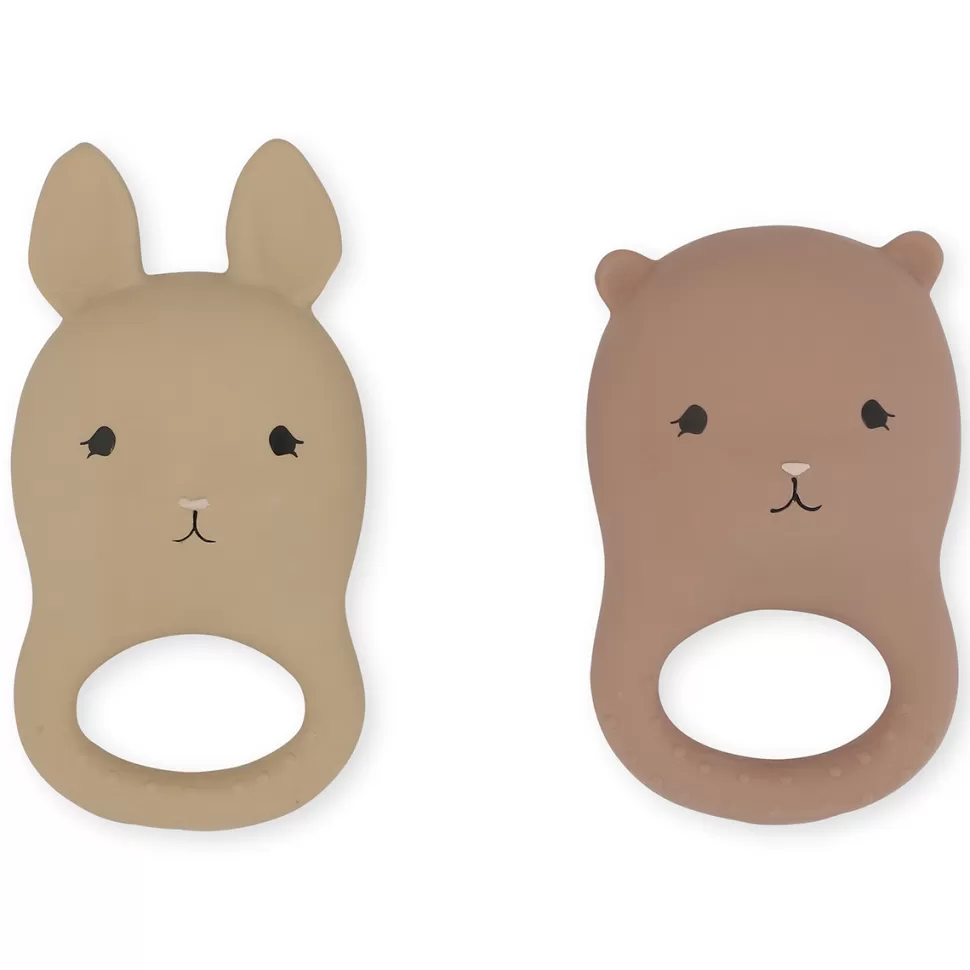 Konges Sløjd Hygiène & Soin>Lot de 2 Anneaux de Dentition Rabbit & Bear