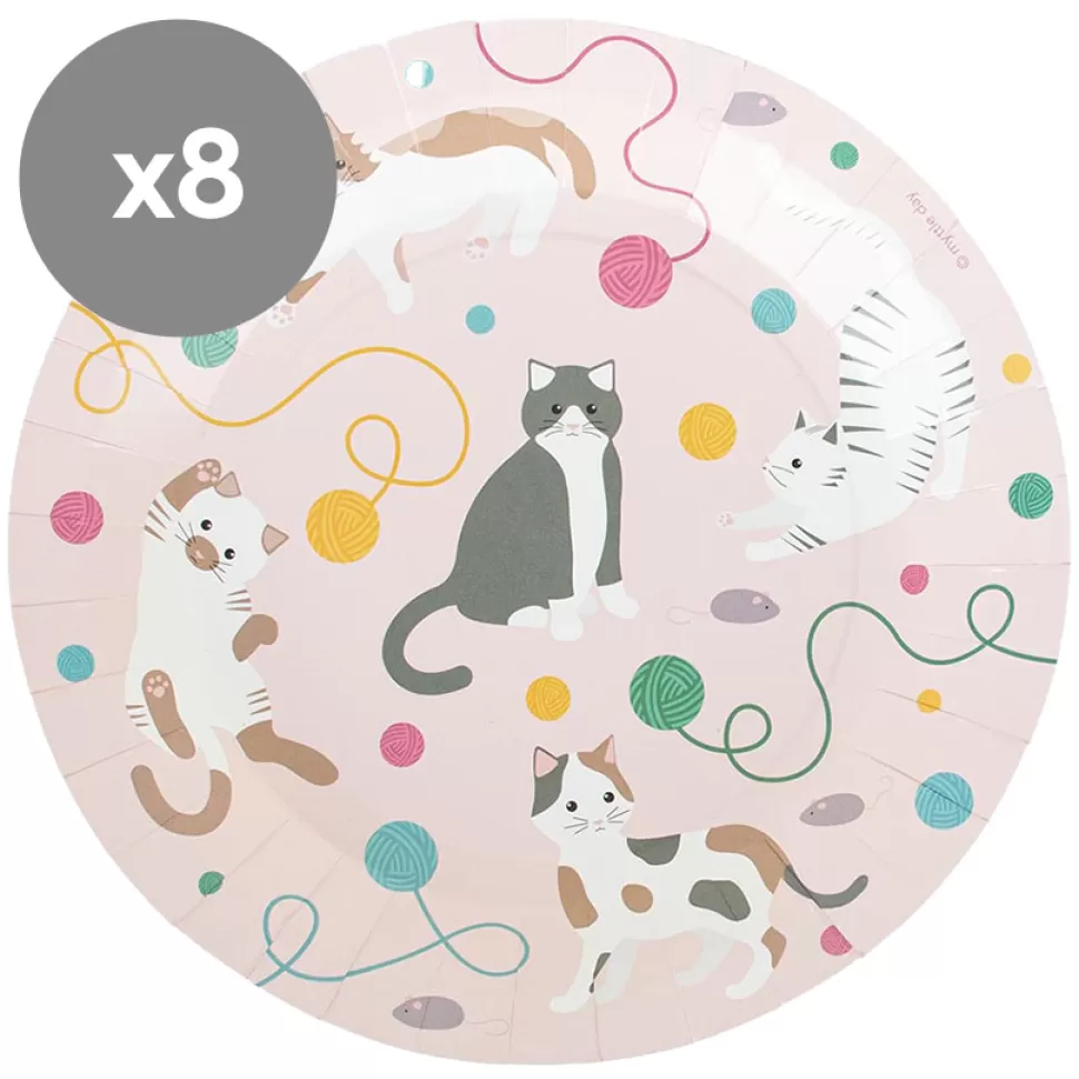 My Little Day Repas>Lot de 8 Assiettes en Papier - Chat