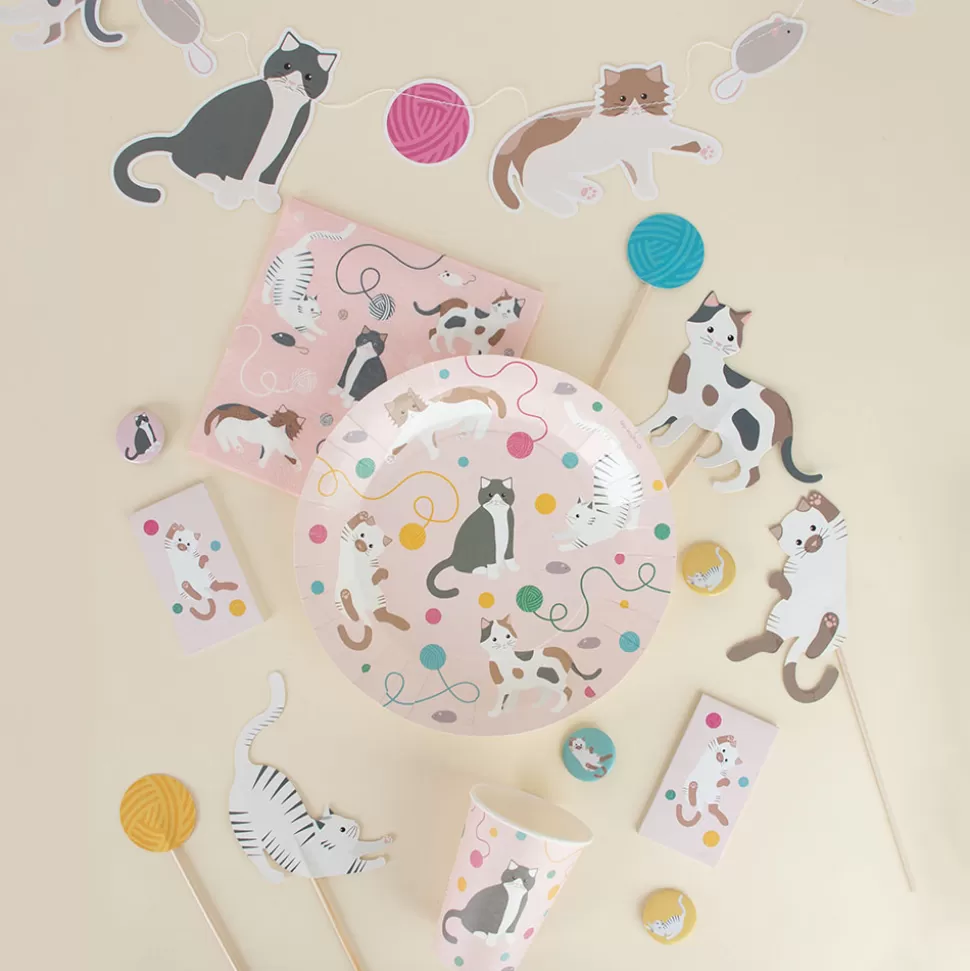 My Little Day Repas>Lot de 8 Assiettes en Papier - Chat