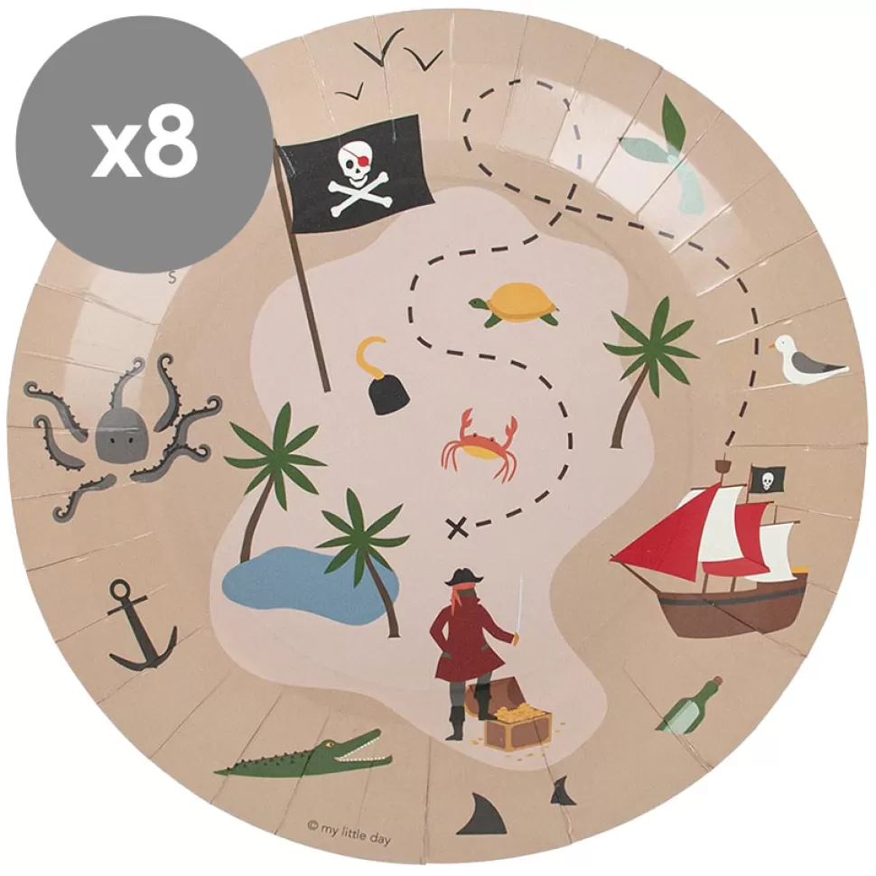 My Little Day Repas>Lot de 8 Assiettes en Papier - Pirate
