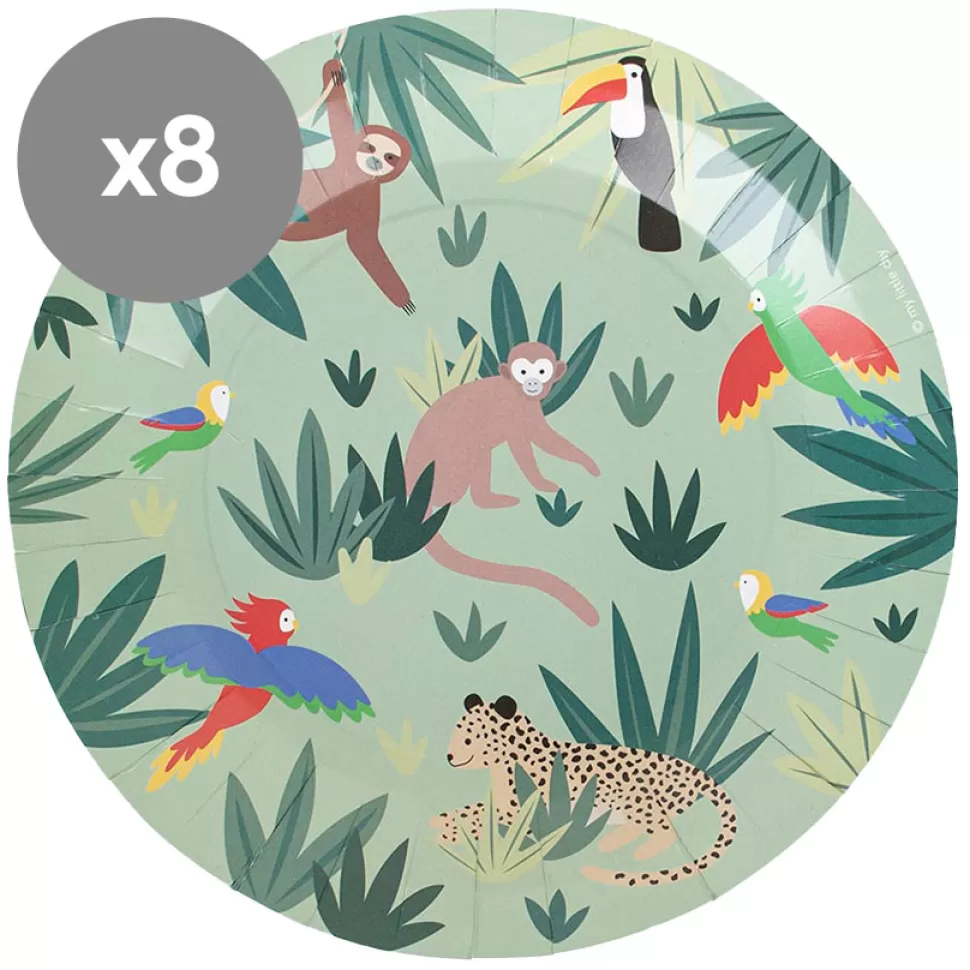 My Little Day Repas>Lot de 8 Assiettes en Papier - Tropical