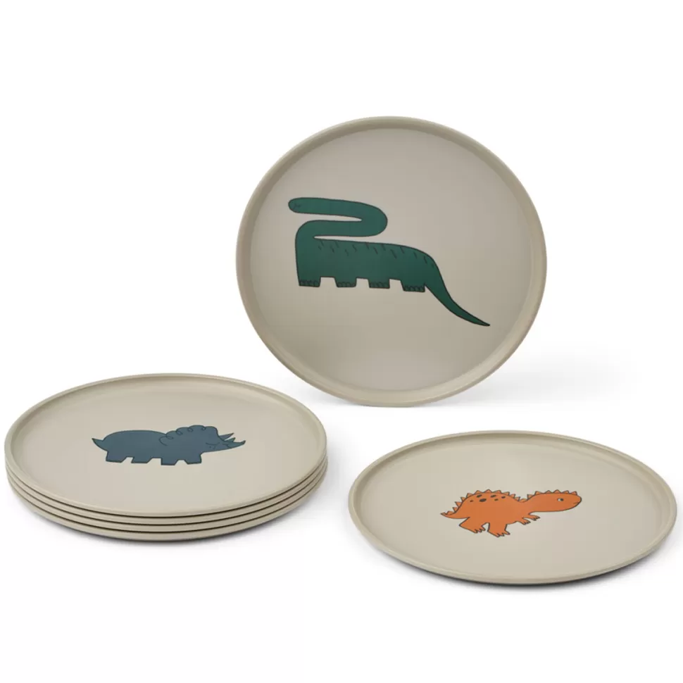 Liewood Repas>Lot de 6 Assiettes Remco - Dinosaurs Mist
