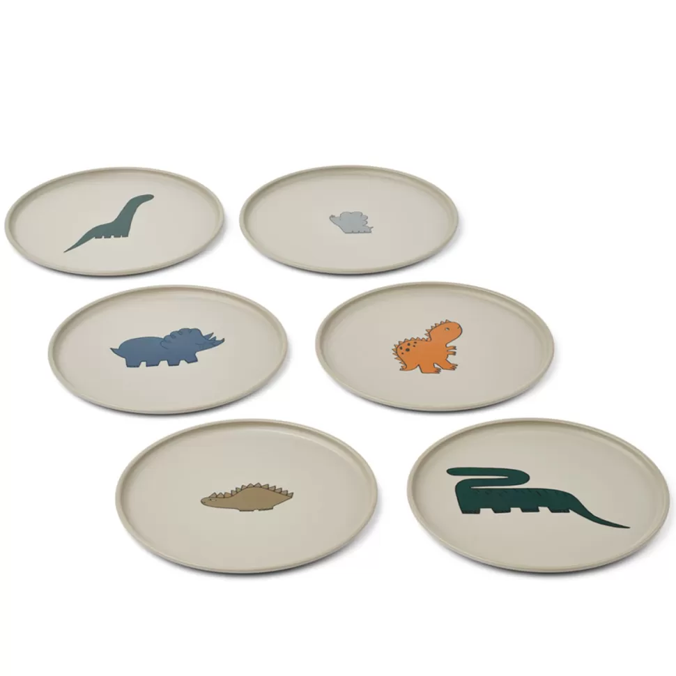 Liewood Repas>Lot de 6 Assiettes Remco - Dinosaurs Mist