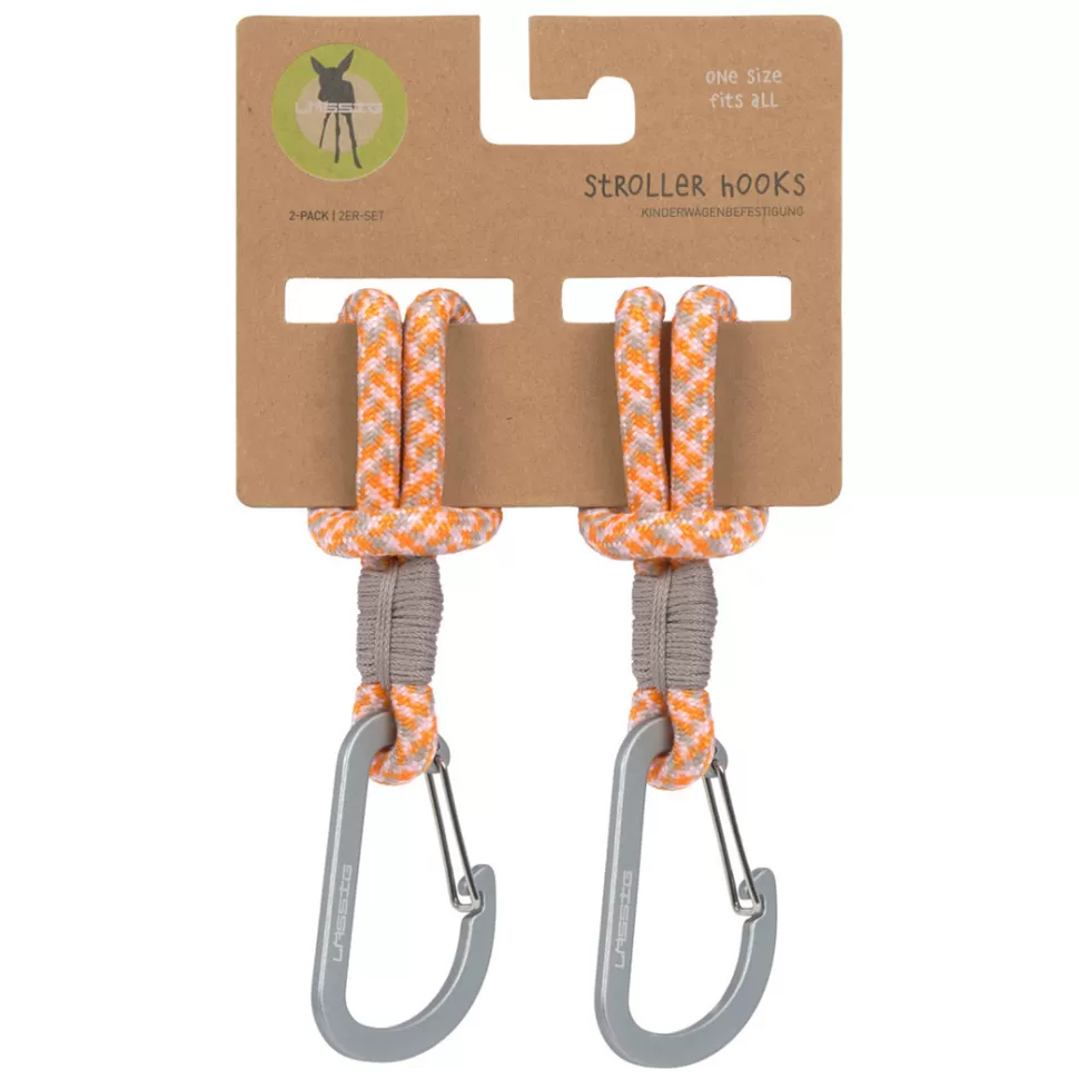 LÄSSIG Accessoires Poussette>Lot de 2 Attaches Poussette avec Mousqueton - Beige