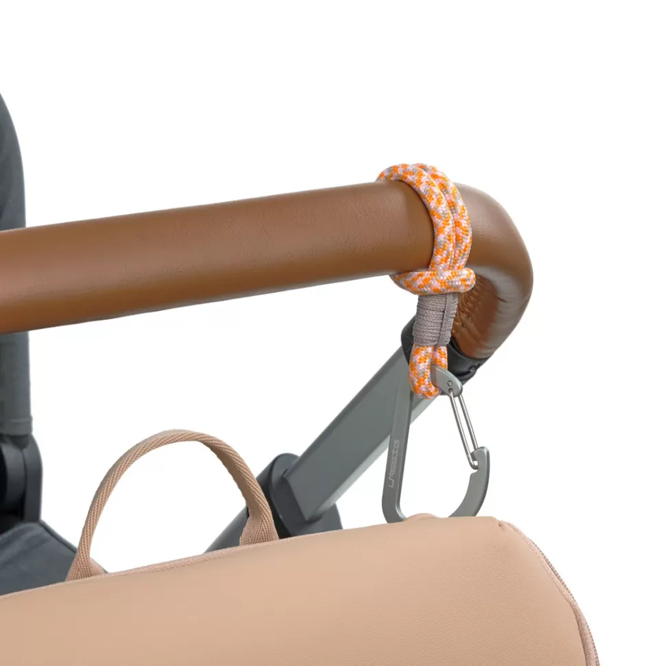 LÄSSIG Accessoires Poussette>Lot de 2 Attaches Poussette avec Mousqueton - Beige