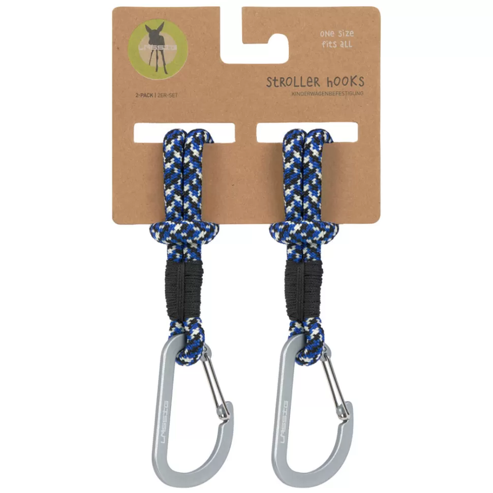 LÄSSIG Accessoires Poussette>Lot de 2 Attaches Poussette avec Mousqueton - Noir