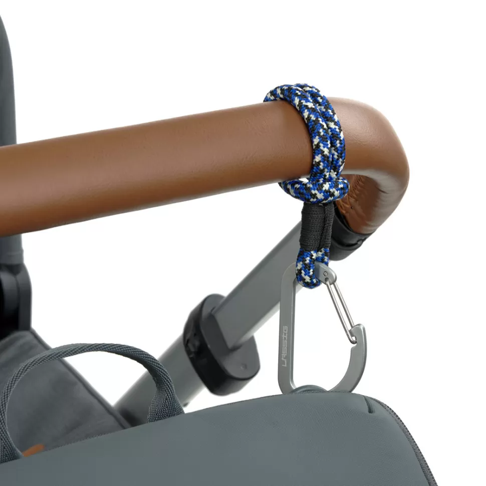 LÄSSIG Accessoires Poussette>Lot de 2 Attaches Poussette avec Mousqueton - Noir