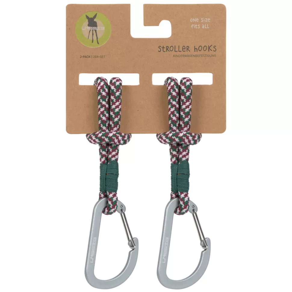 LÄSSIG Accessoires Poussette>Lot de 2 Attaches Poussette avec Mousqueton - Vert