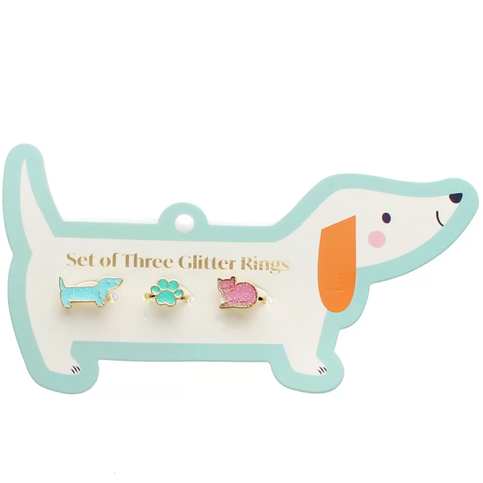 Rex London Accessoires Bébé>Lot de 3 Bagues Pailletées - Chien