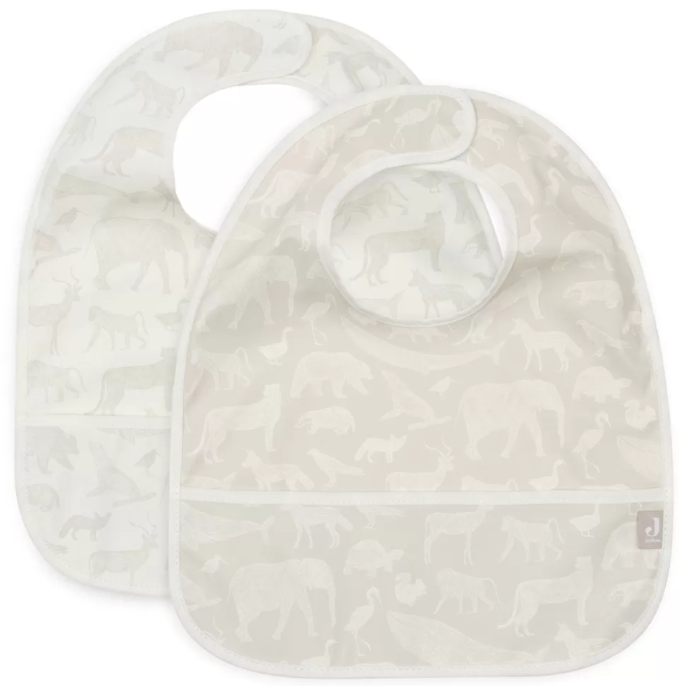 Jollein Bavoir | Repas>Lot de 2 Bavoirs - Animals Nougat