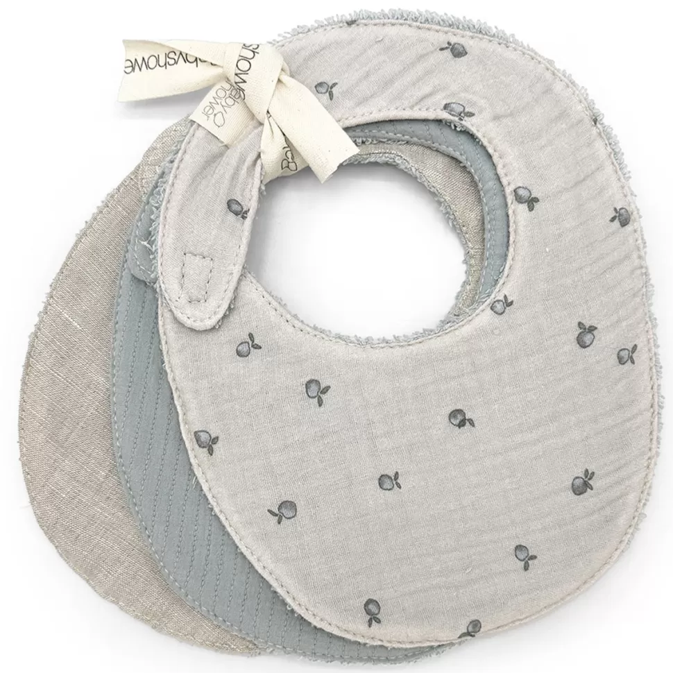 Babyshower Repas | Bavoir>Lot de 3 Bavoirs - Blue Apricot