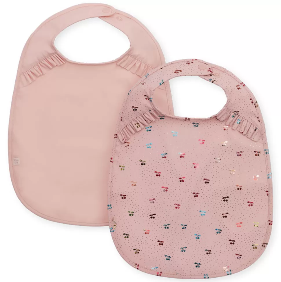 Konges Sløjd Bavoir | Repas>Lot de 2 Bavoirs - Fairy Cherry & Cameo Rose