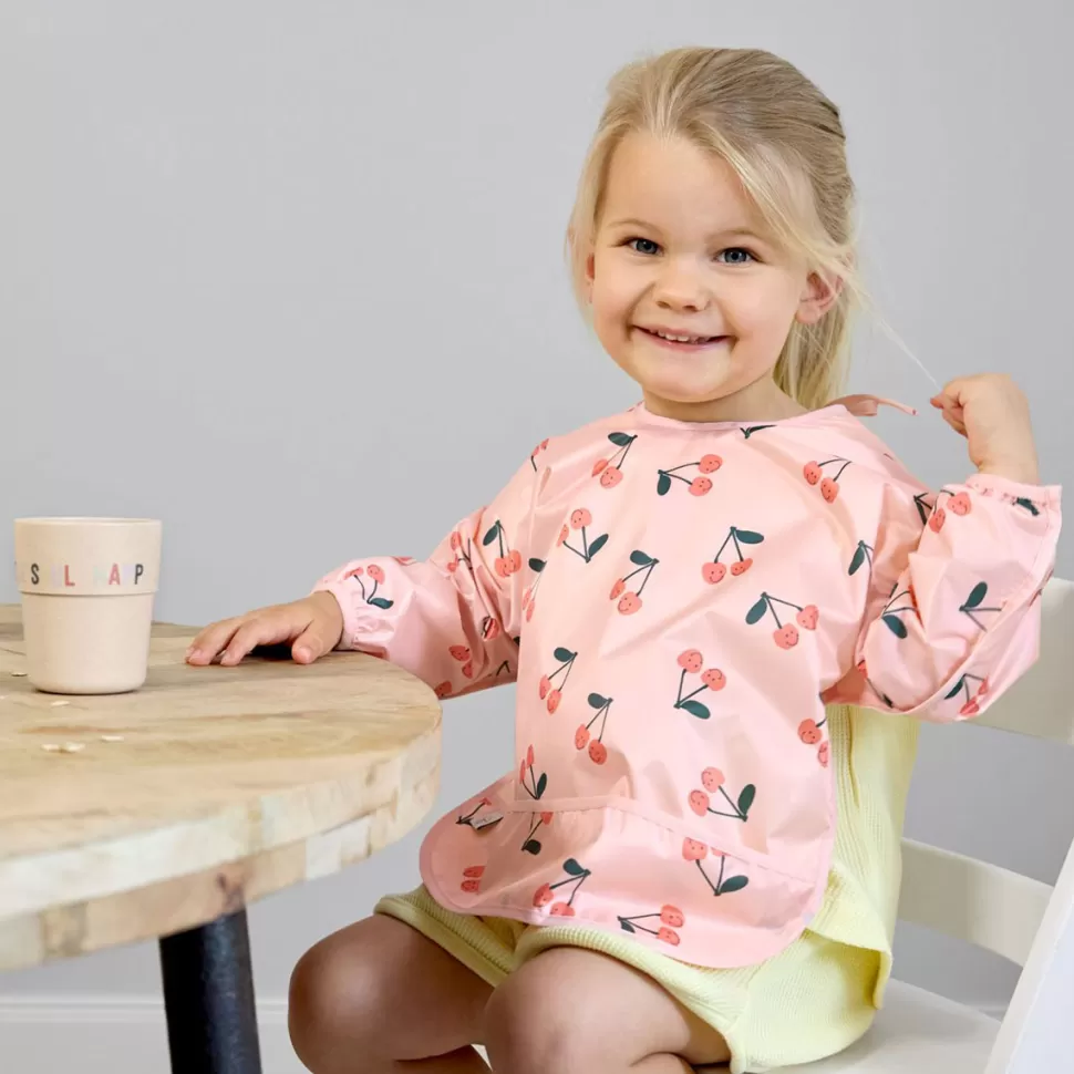 LÄSSIG Bavoir | Repas>Lot de 2 Bavoirs à Manches Longues Happy Fruits Cerise - 6/24 Mois
