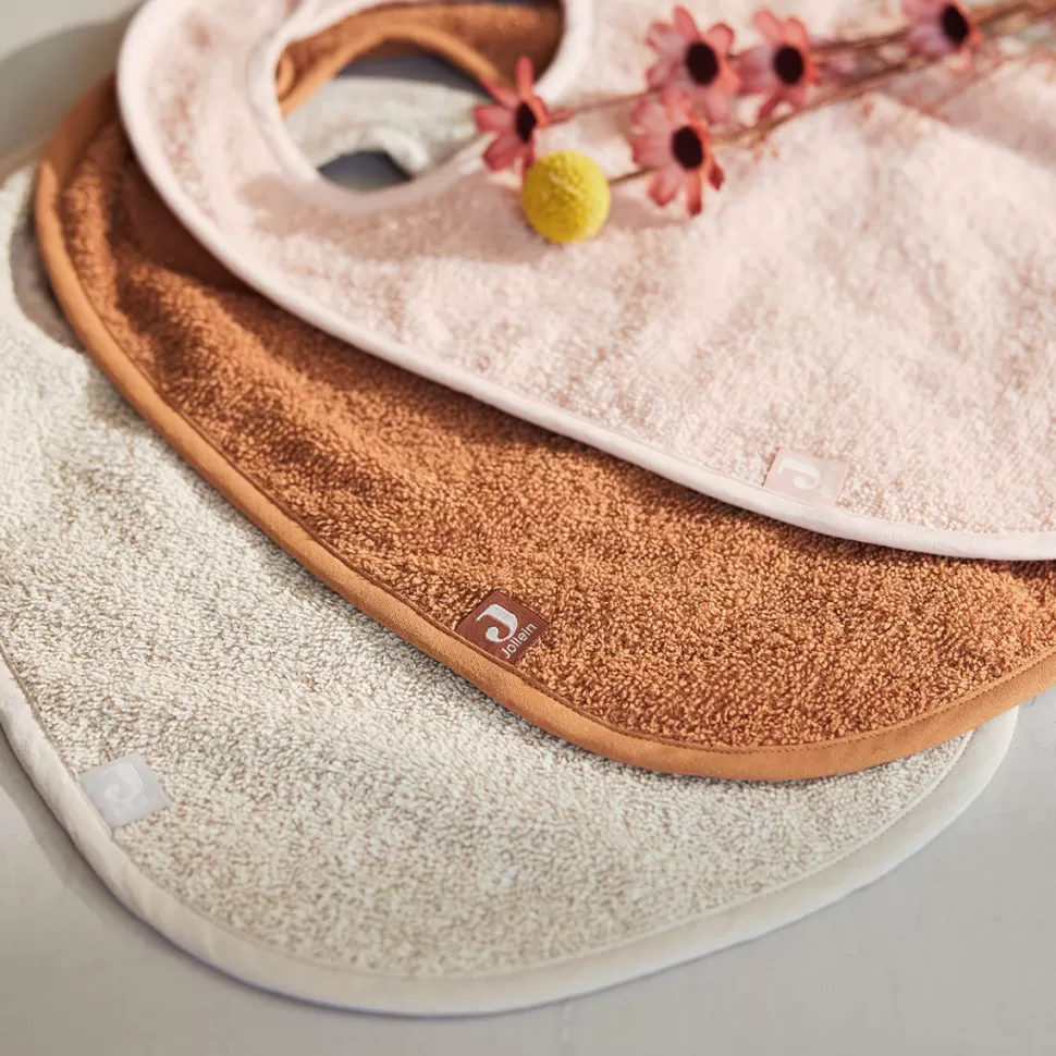 Jollein Bavoir Personnalisé | Bavoir>Lot de 3 Bavoirs - Pale Pink Nougat & Caramel