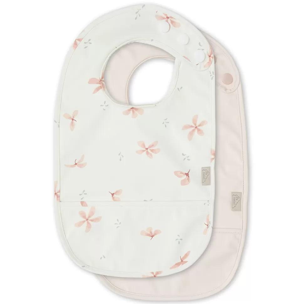 Camcam Copenhagen Bavoir>Lot de 2 Bavoirs à Poche - Windflower Cream & Blossom Pink