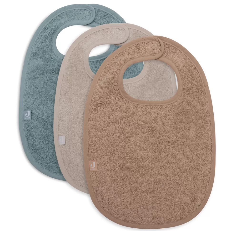 Jollein Bavoir Personnalisé | Bavoir>Lot de 3 Bavoirs - Sea Green Nougat & Biscuit