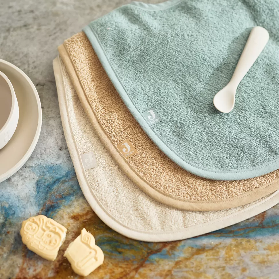 Jollein Bavoir Personnalisé | Bavoir>Lot de 3 Bavoirs - Sea Green Nougat & Biscuit