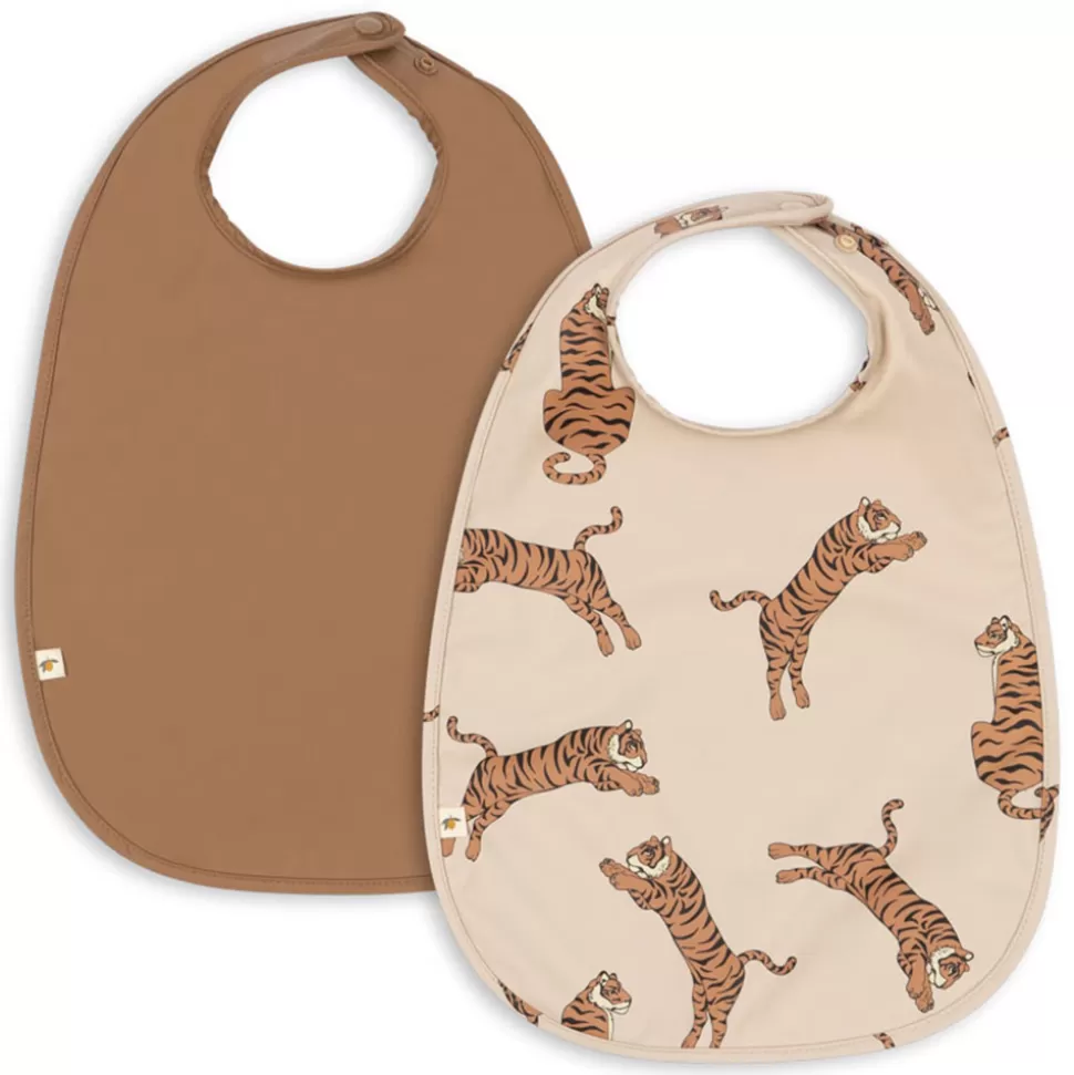 Konges Sløjd Bavoir | Repas>Lot de 2 Bavoirs - Tiger & Toasted Coconut