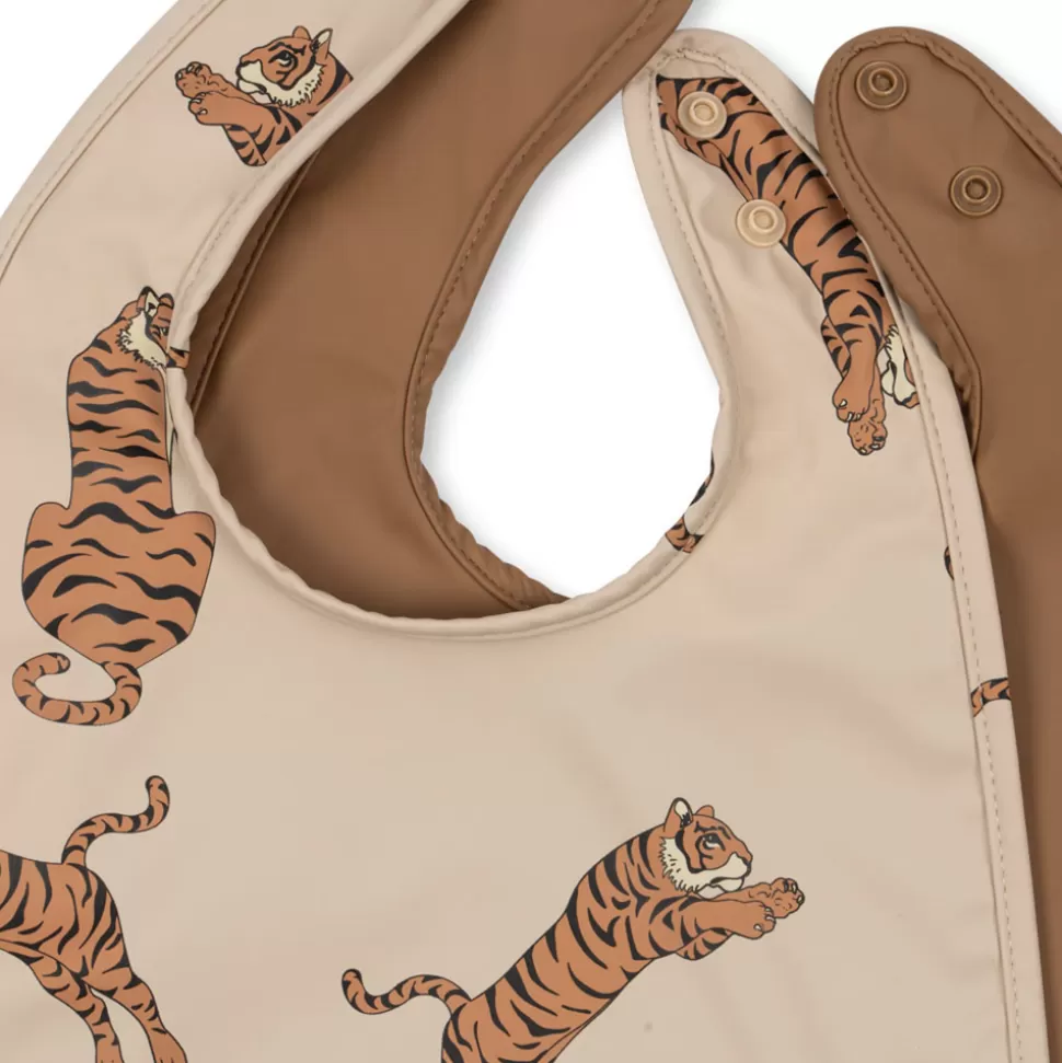 Konges Sløjd Bavoir | Repas>Lot de 2 Bavoirs - Tiger & Toasted Coconut