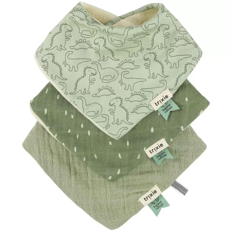Trixie Baby Bavoir>Lot de 3 Bavoirs Bandana - Dancing Dino