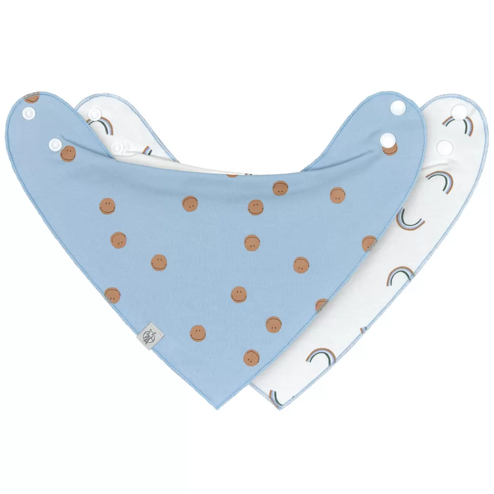 LÄSSIG Bavoir Personnalisé | Bavoir>Lot de 2 Bavoirs Bandana Happy Rascals Smile - 0/24 Mois