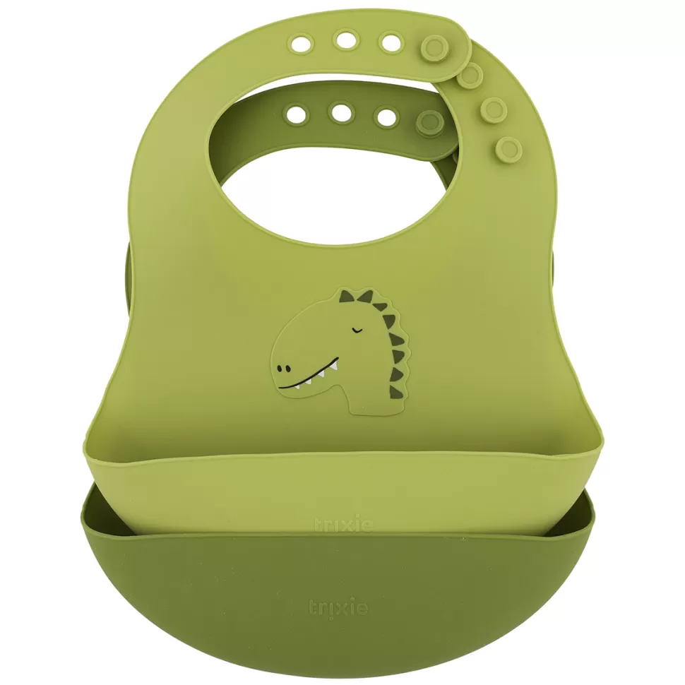 Trixie Baby Bavoir | Repas>Lot de 2 Bavoirs en Silicone - Mr. Dino