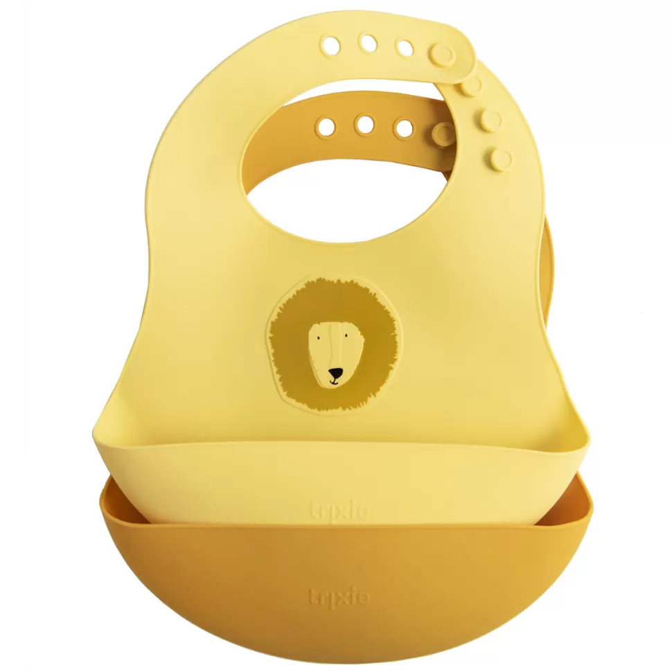 Trixie Baby Bavoir>Lot de 2 Bavoirs en Silicone - Mr. Lion