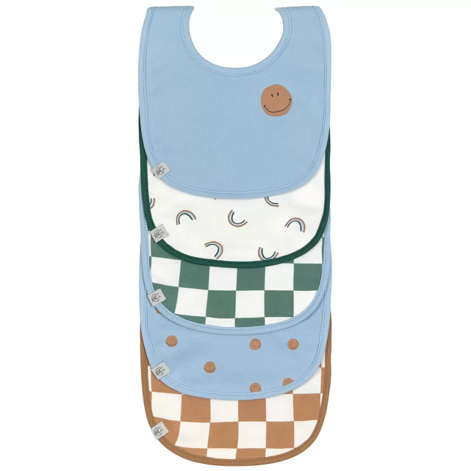 LÄSSIG Bavoir Personnalisé | Bavoir>Lot de 5 Bavoirs Eponge Happy Rascals Smile - 3/18 Mois